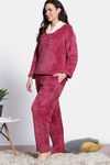 Zivame Soft Snuggles Fur Loungewear Set - Beet Red — thumbnail 3